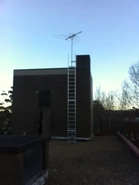 New compliant access ladder on a rooftop plant room, Bay Apartments, Elizabeth Bay
