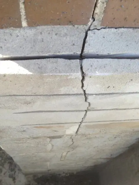Crack repair in the planter wall, Brooklyn, Cornwallis St · planter boxes