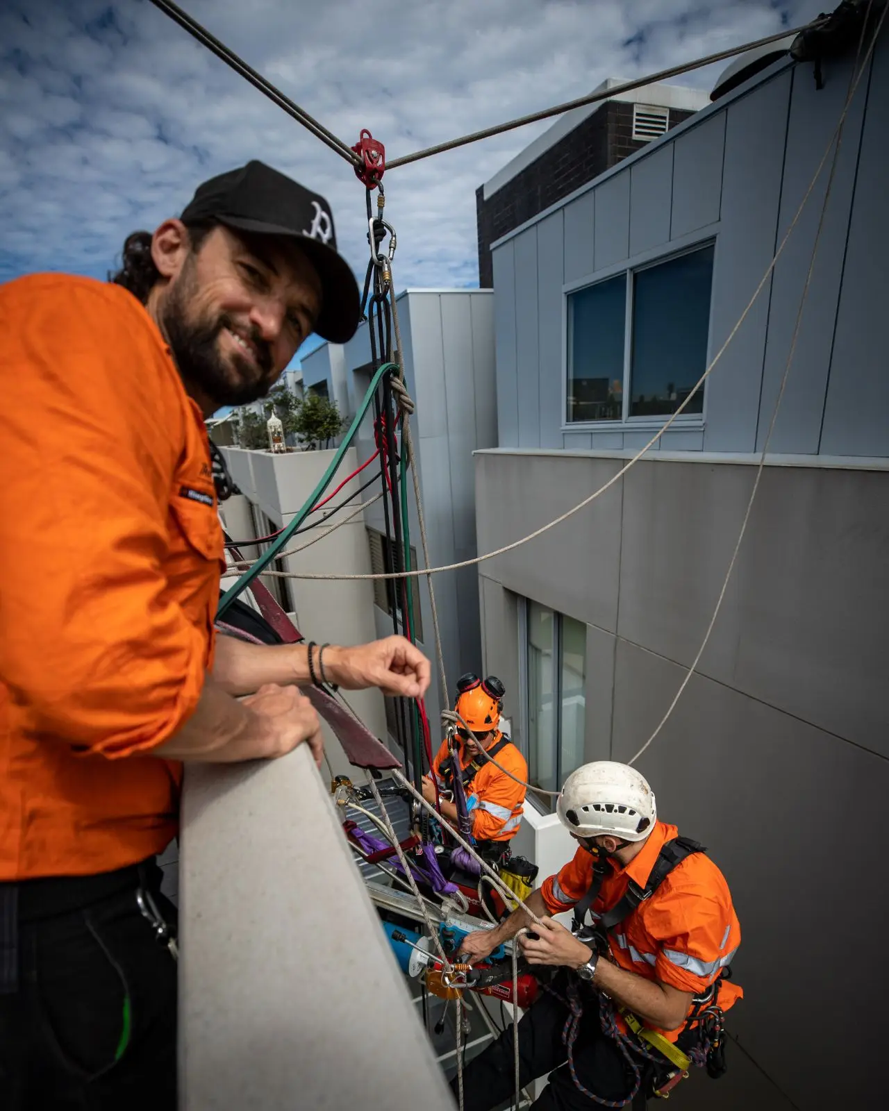 Rigging from the roof, Building A · 2020