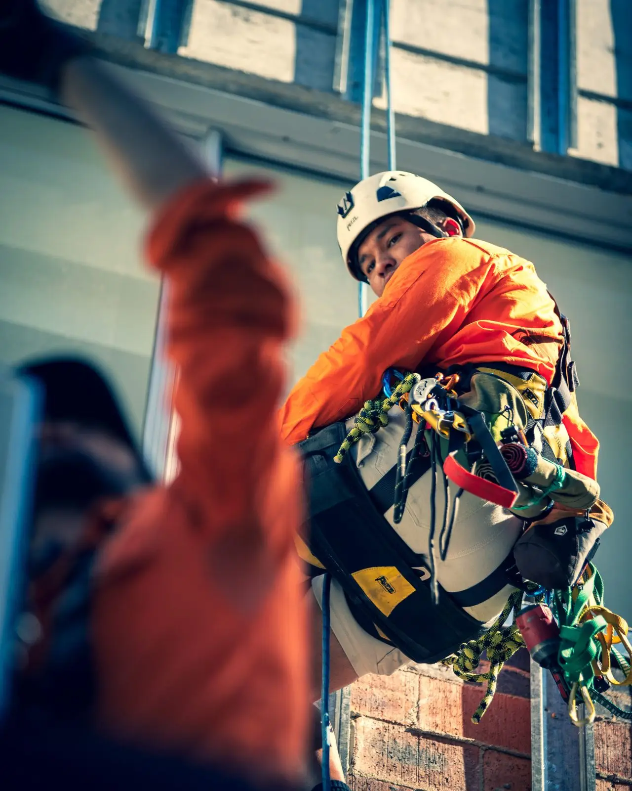 Technician on ropes, Building D · 2021