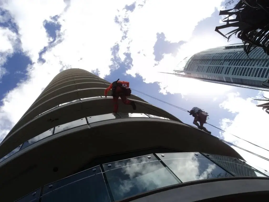 Painting via rope access, Jade Apartments · 2011–12