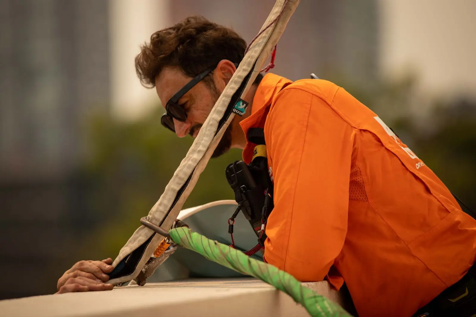 Banner rigging detail, 55 Pyrmont Bridge Rd, Pyrmont