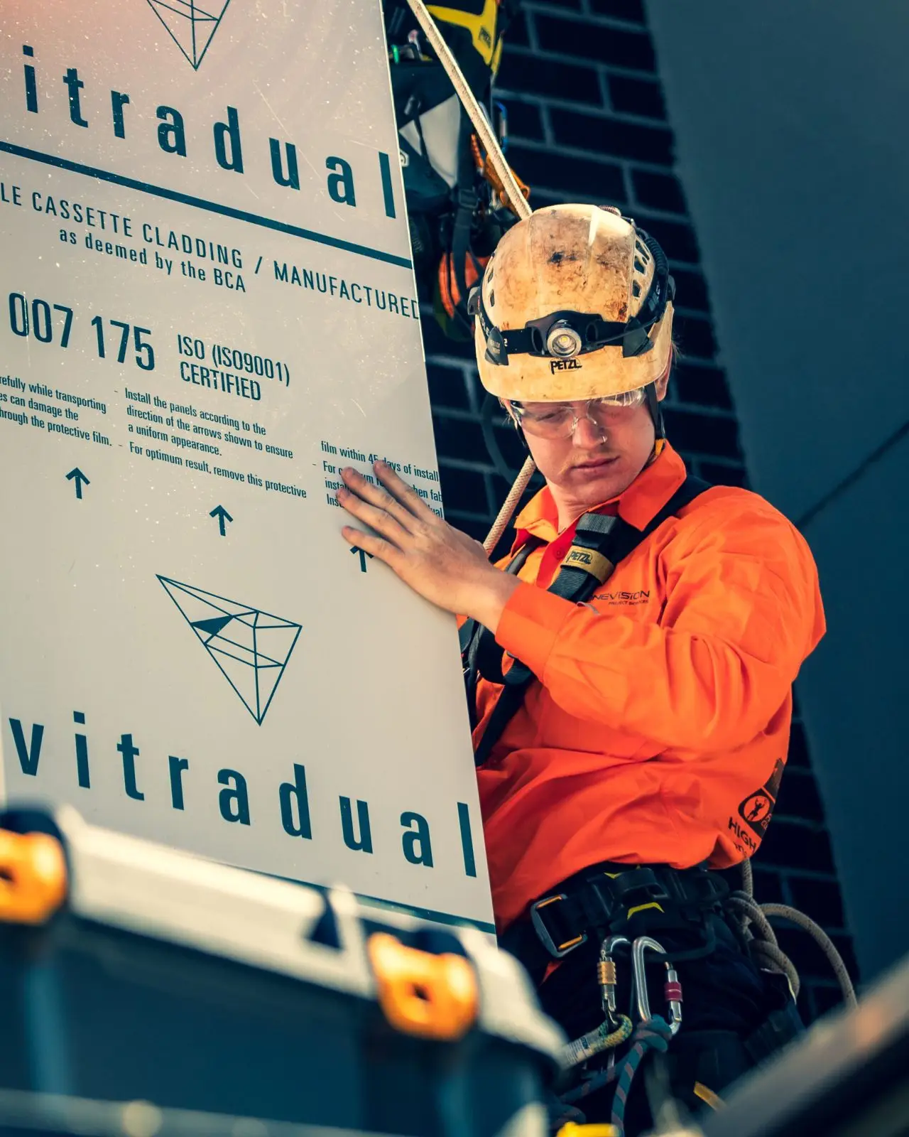 Cammeray cladding install, OneVision rope access
